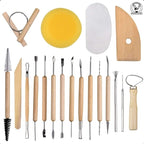 Professional Pottery Tools Kit For Clay Pottery Sculpting, Scarping, Cutting, Fine Detailing, Smoothening, Shaping And Trimming (Pack Of 19 Tools)