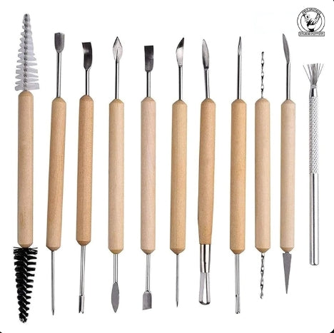 Professional Pottery Tools Kit For Clay Pottery Sculpting, Scarping, Cutting, Fine Detailing, Smoothening, Shaping And Trimming (Pack Of 19 Tools)