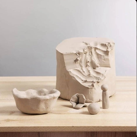 White Stoneware Clay 1kg for Pottery,Mid Fire Cone 5-7;Ideal for Wheel Throwing,Hand Building